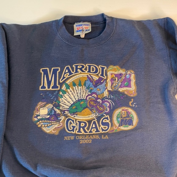 Vintage Mardi Gras 2002 Sweatshirt Navy Size Small - Picture 1 of 7